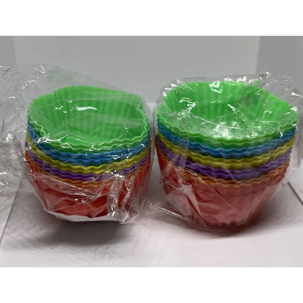 Flower Shaped Cupcake Silicon Muffin Liner Set Of 24
